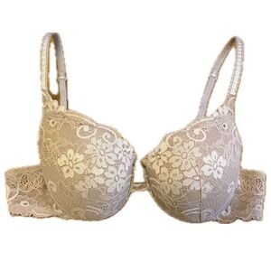 Victoria's Secret Angels Taupe Lace Push-Up Bra - 34A
